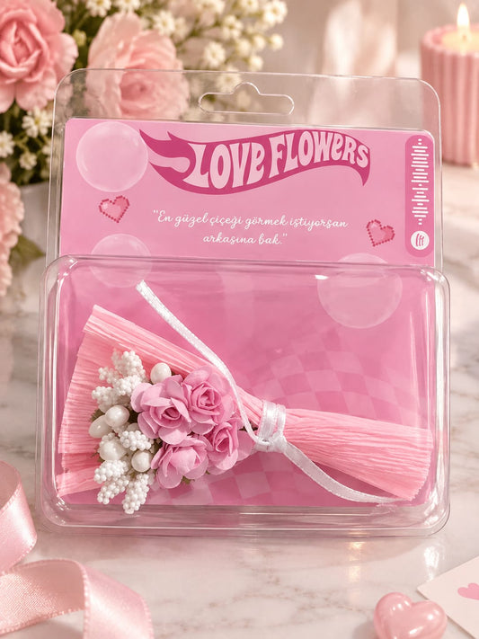 ✨Love Flowers – Romantik Pembe Mini Buket🌸